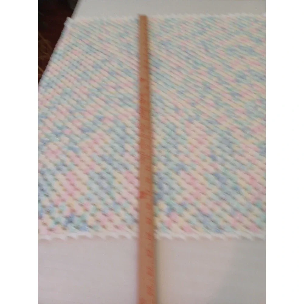 Hand knit baby blanket unisex pastel pink blue yellow 27-28